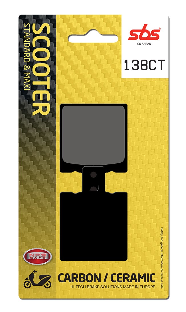 Plaquettes de frein Beta Quadra 50 KTMGO50 Carbon Tech moto scooter - SBS 138CT (519)