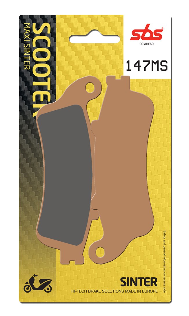 Plaquettes de frein Honda FES125 Pantheon 1 JF05 Maxi Scooter - Métal fritté - SBS 147MS (722)