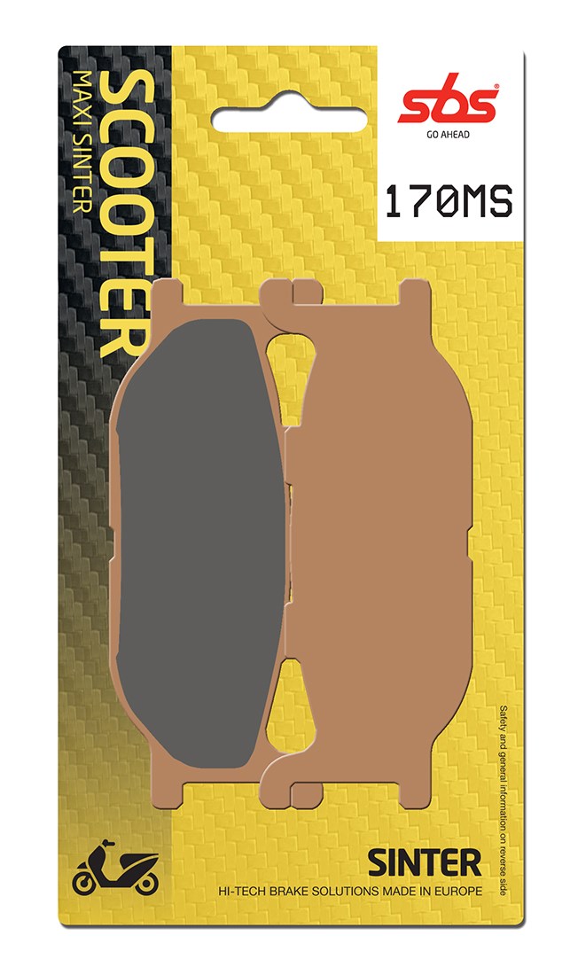 Plaquettes de frein Yamaha XP500 T-MAX SJ01 Maxi Scooter - Métal fritté - SBS 170MS (663)