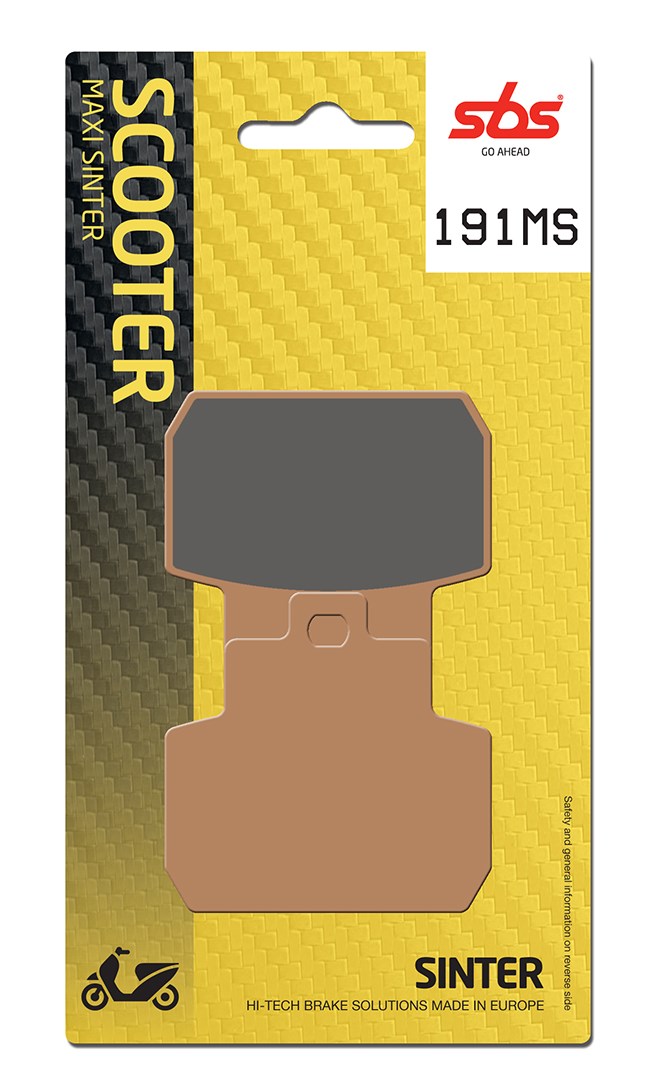 Plaquettes de frein Gilera Fuoco 500 ZAPM61100 Maxi Scooter - Métal fritté - SBS 191MS (831)