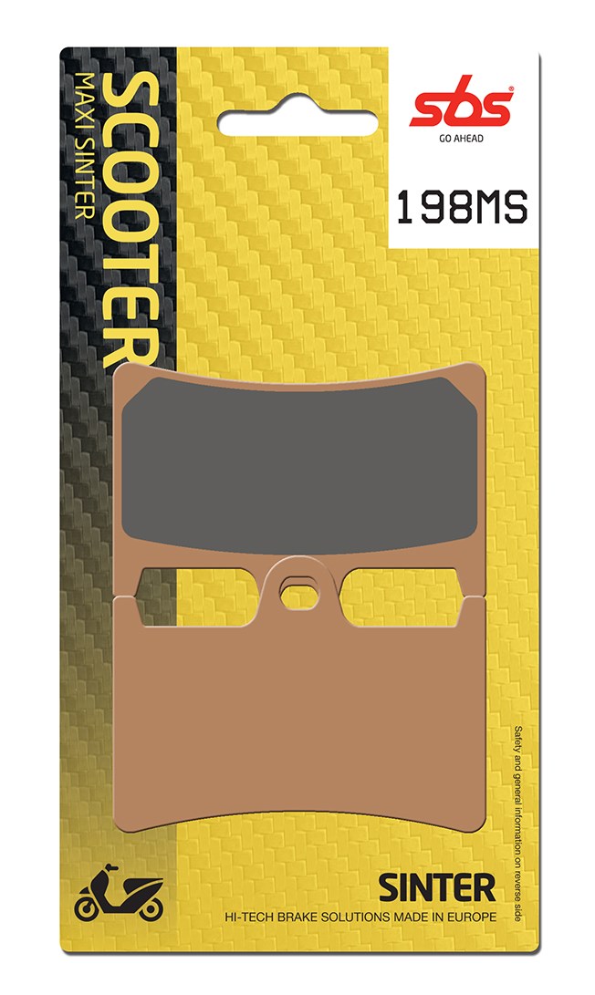 Plaquettes de frein Yamaha XP500 A T-MAX /ABS SJ06 Maxi Scooter - Métal fritté - SBS 198MS (634)