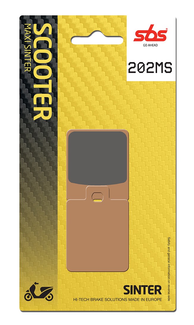 Plaquettes de frein Gilera Fuoco 500 ZAPM61100 Maxi Scooter - Métal fritté - SBS 202MS