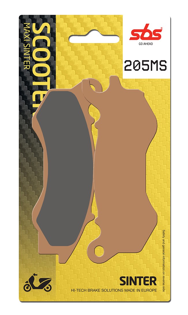Plaquettes de frein Honda PCX125 Maxi Scooter - Métal fritté - SBS 205MS