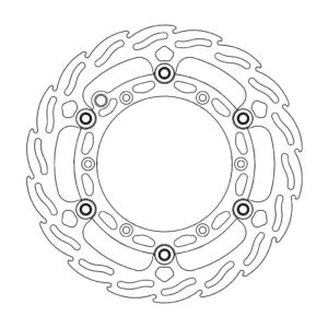 Disque avant Offroad Diam.260 Alu Flame KTM, HVA - Moto Master
