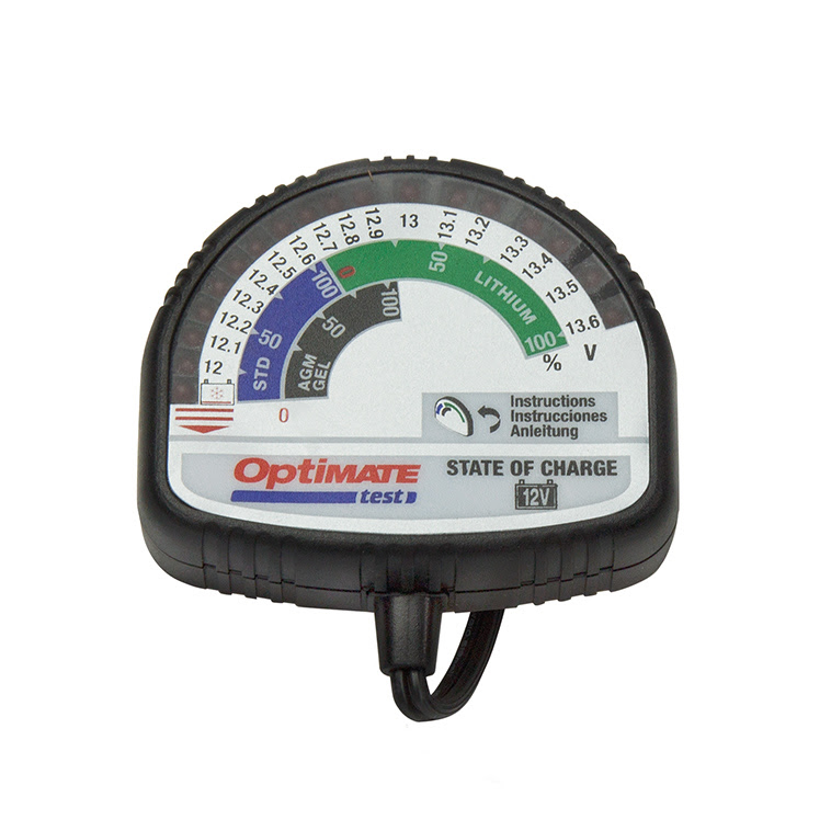 Testeur de batterie moto et scooter 12V lithium/plomb-acide – Optimate TecMate TS 126