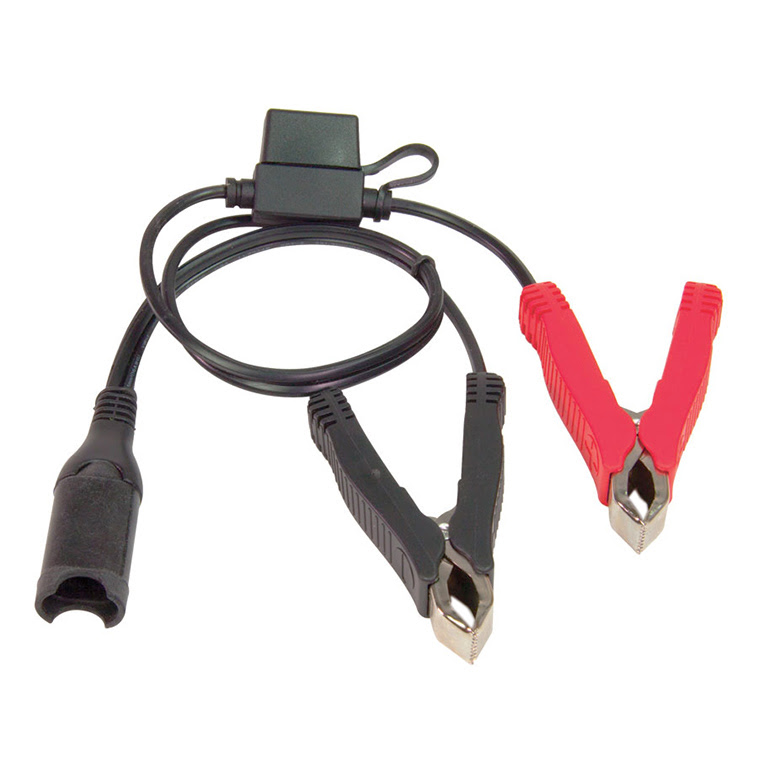 Pinces crocodile avec fusible batterie moto – Optimate O-14 TecMate SAE-84