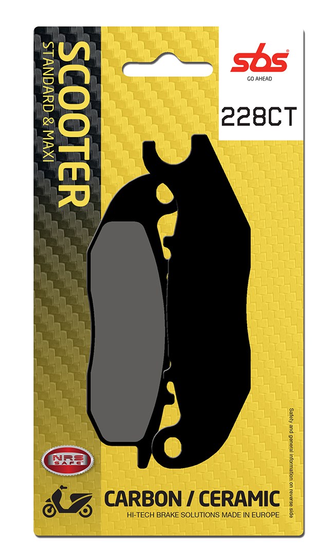Plaquettes de frein Aprilia SR125 GT RP8MD5100 Carbon Tech moto scooter - SBS 228CT
