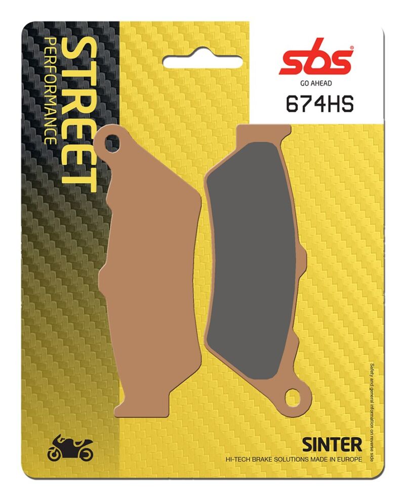 Plaquettes de frein Aprilia ETV1000 Caponord PS Street Sinter - Métal fritté avant - SBS 674 (HS)