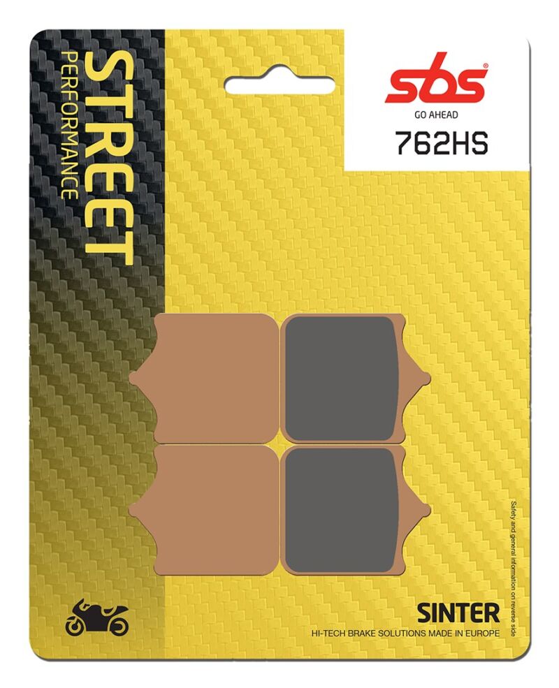 Plaquettes de frein Aprilia RSV1000 Mille /R /Factory RR Street Sinter - Métal fritté avant - SBS 762 (HS)