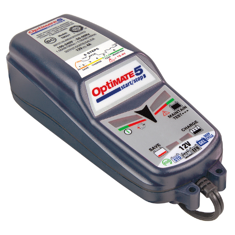 Chargeur batterie moto/scooter/quad 12V (15-192Ah) – Optimate 5 START-STOP TM220-4A