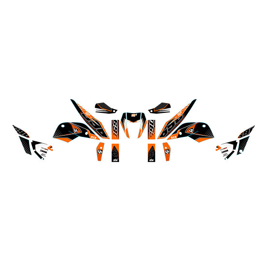 Kit déco KTM Duke 690 / R (2012-2016) – Noir Orange – UP Design MAXIMIZE