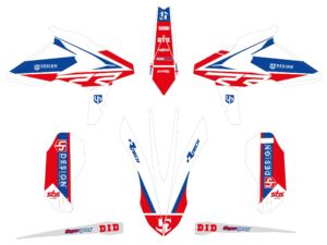 Kit déco moto Beta RR Enduro 125–480 (2019) – UP Design ROUND Rouge