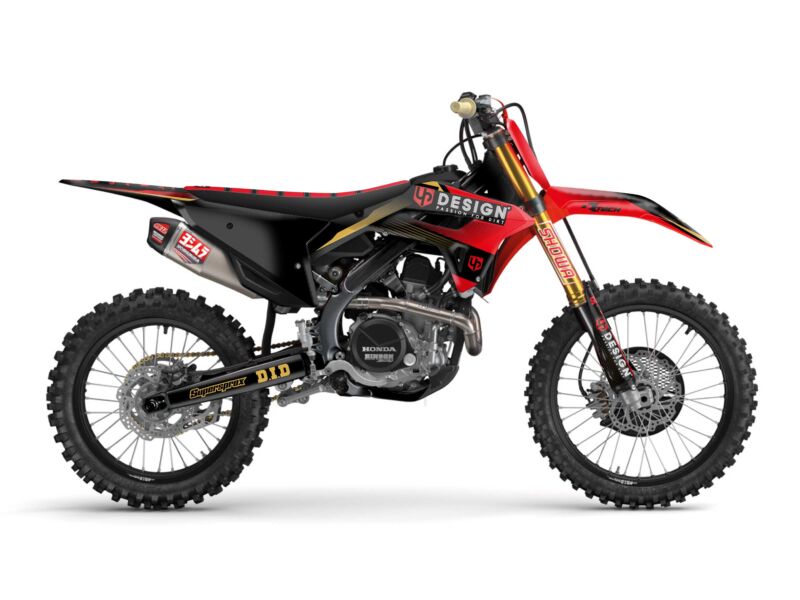 Kit déco motocross Honda CRF250 R (2014-2017) – UP Design SPIKE Noir-Rouge
