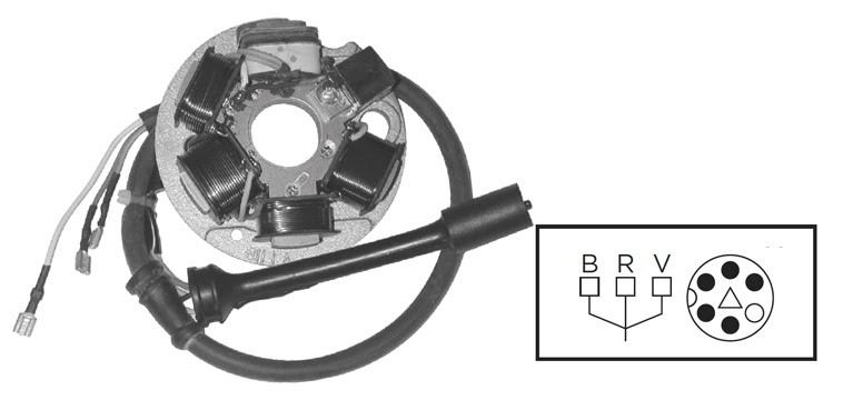 Stator pour Vespa PK125 / APE P/50 – SGR – Allumage moto qualité OEM