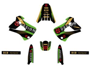 Kit déco motocross Kawasaki KX85 (2014-2021) – Noir-Vert – UP Design – Spike