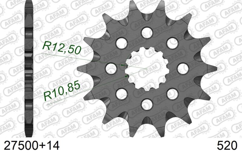 Pignon transmission 14 dents pas 520 – Yamaha YZF-R3, WR, YZ, Aprilia RS250, Kawasaki KX – AFAM #520 SC 27500+14