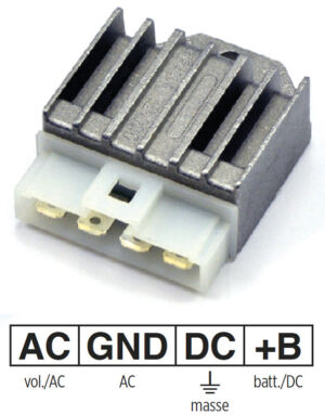 Régulateur de tension 12V 10A CA/CC – Scooter 50cc à 100cc Aprilia Benelli Yamaha 1992-2007 – Ducati Energia AP8212540