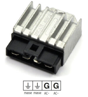 Régulateur 12V MBK X-Limit, Yamaha DT50, Malaguti XSM/XTM (2003-2008) – Ducati Energia – Réf. 1D4-H3598-00