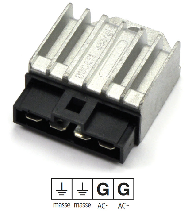 Régulateur 12V MBK X-Limit, Yamaha DT50, Malaguti XSM/XTM (2003-2008) – Ducati Energia – Réf. 1D4-H3598-00