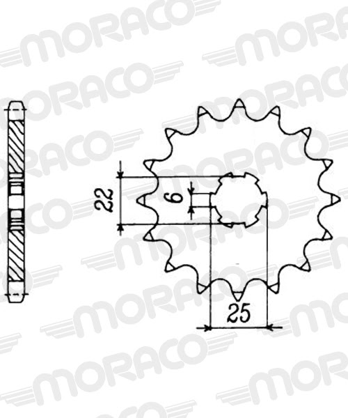 Pignon sortie de boîte Honda MTX50 S 1983–1990 – Supersprox PA10014 – Pas 420 – 14 dents