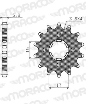 Pignon sortie de boîte – Pas 420 – 17 dents – Supersprox PA10117