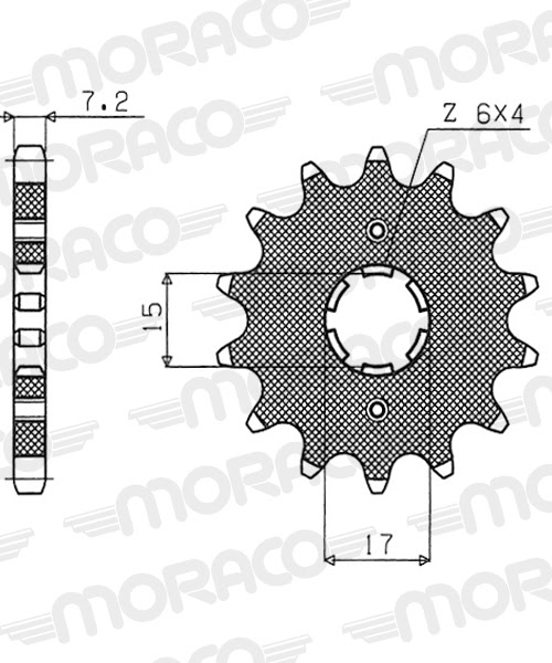 Pignon sortie de boîte Honda MTX80 C / R2 1982 à 1987 – Supersprox PA10715 – Pas 428 – 15 dents – Acier