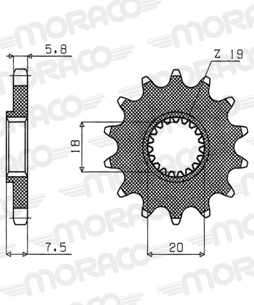 Pignon de sortie de boîte 14 dents pas 520 Supersprox – Acier PA20614