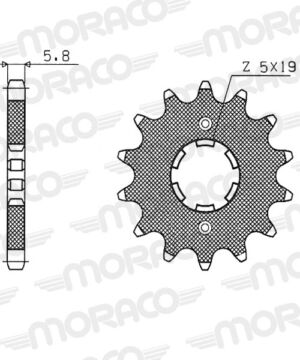 Pignon sortie de boîte | Pas 520 – 12 dents – Acier SCM45 | Supersprox PA31312