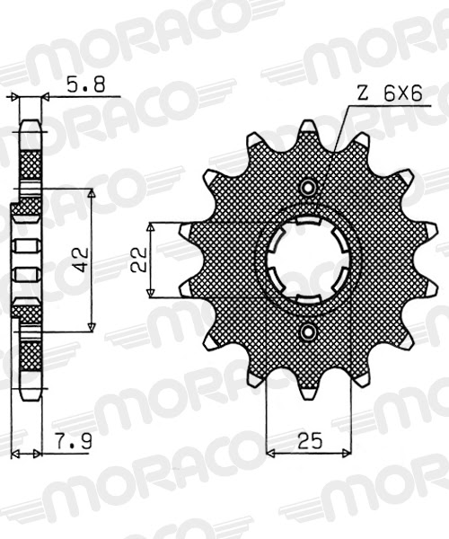 Pignon de sortie de boîte – Pas 520 – 16 dents – Supersprox PA50016