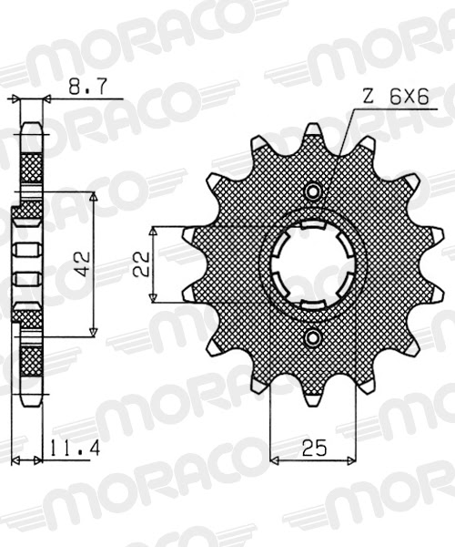 Pignon sortie de boîte Honda CB450 1984–1986 – Supersprox – Acier 16 dents – PA50316