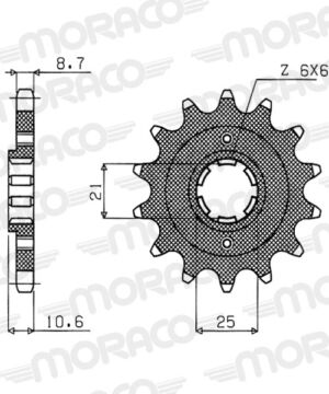 Pignon sortie de boîte Honda CB650 1982-1985 – Supersprox PA50517 – Pas 530 – 17 dents – Acier