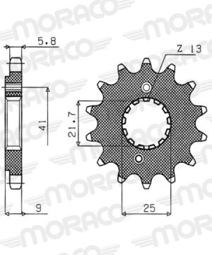 Pignon de sortie de boîte 13 dents pas 520 acier – Supersprox PA51013 – Transmission moto