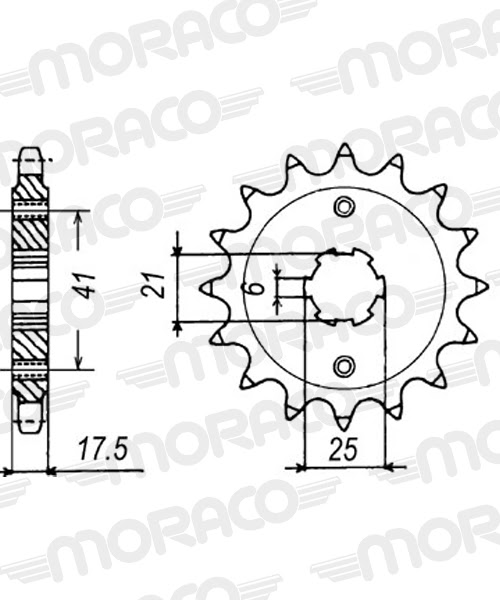 Pignon de sortie de boîte Honda GB500 / XBR500 1985–1992 – Supersprox PA51315 – Acier 15 dents Pas 525