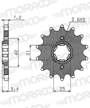 Pignon sortie de boîte Yamaha XT350 1985–1996 – Supersprox PB30419 – Acier pas 428 19 dents
