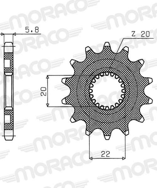 Pignon de sortie de boîte – Pas 520 – 15 dents – Supersprox PB30915
