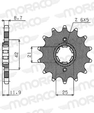 Pignon sortie de boîte Yamaha XJ600 1989–1991 – Supersprox PB50117 – 17 dents – Pas 530 – Acier