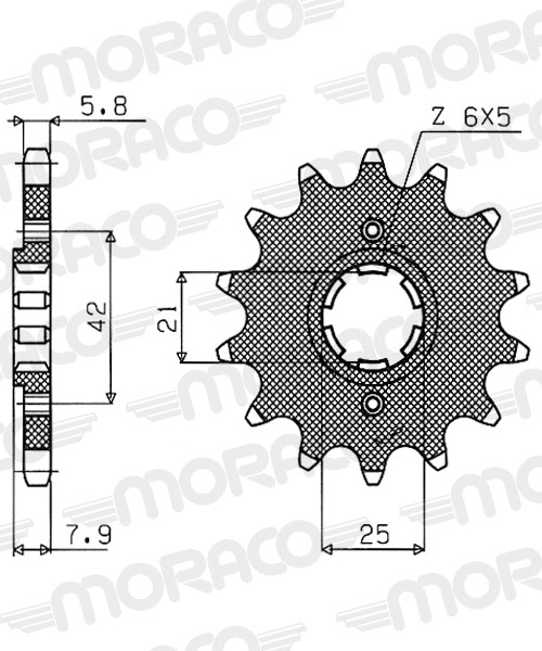 Pignon sortie de boîte Yamaha TT350 TT600 (1983-1997) – Supersprox PB50214 – Acier Pas 520 14 dents