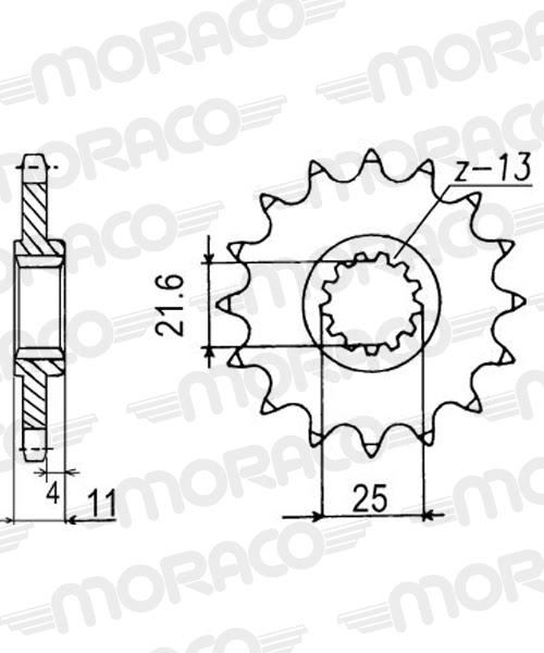 Pignon sortie de boîte Yamaha FZR1000 Exup, GTS1000, YZF Thunderace 1987-2001 – Supersprox PB60317 – Acier Pas 520 – 17 dents