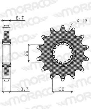 Pignon sortie de boîte Yamaha XJR1300 2002–2006 – Supersprox PB80118 – Pas 530 – 18 dents