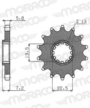 Pignon sortie de boîte Suzuki DR400 & GN400 (1980–1982) – Acier – Supersprox PC40116 – Pas 520 – 16 dents