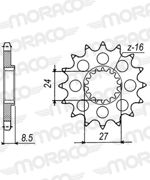 Pignon sortie de boîte Suzuki GSX-R 1000 2009 à 2016 – Supersprox PC90217 – Pas 520 – 17 dents – Acier