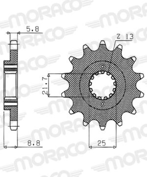 Pignon sortie de boîte – Pas 520 – 14 dents – Supersprox – Réf PE50114