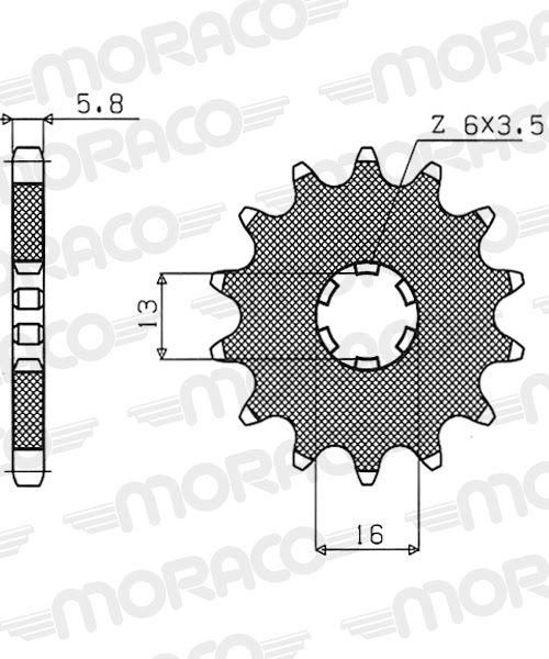 Pignon sortie de boîte Suzuki LT50 / Yamaha DT50-RD50 1979-2003 – Supersprox PH10011 – 11 dents – Acier