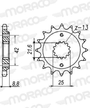 Pignon sortie de boîte Kawasaki GPX600 R / Z1000 / KLZ1000 / Z900 (1985–2023) – Pas 520 – 15 dents – Supersprox PI40215