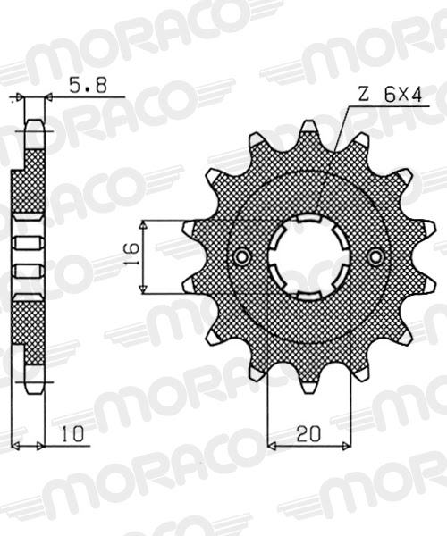 Pignon sortie boîte Cagiva 125 (N, Supercity, W8, Tamanaco) 1988–2006 – Supersprox PM20313