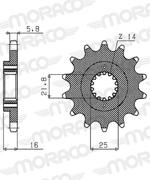 Pignon sortie de boîte Pas 520 – 13 dents – Supersprox – Acier PN60413