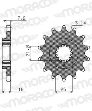 Pignon sortie de boîte Ducati 749 H500 / R / S H501 2003-2007 – Supersprox – PN60814 – 14 dents – Pas 525