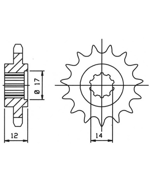 Pignon sortie de boîte 12 dents Gas Gas EC50 / SM50 / Gilera 1995–2012 – Supersprox PO10212