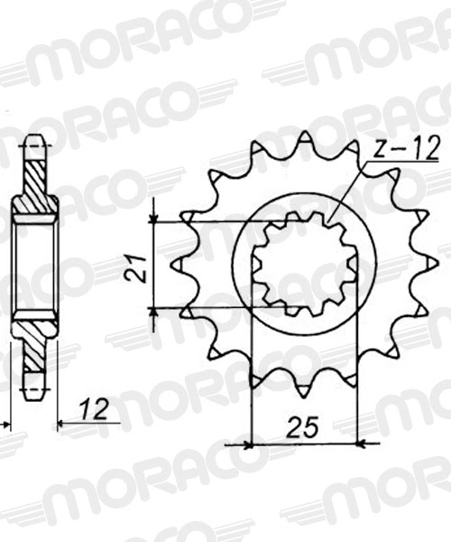 Pignon sortie de boîte Husaberg FC450 FC, FE350, FE400 (1996–2006) – Supersprox – PQ30213 – Acier 13 dents – Pas 520