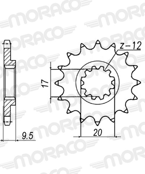 Pignon de sortie de boîte KTM SX60 / SX65 1999–2001 – Supersprox PT12012 Acier Pas 420 – 12 dents
